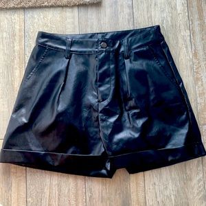 black leather shorts, from SHEIN never worn, xs